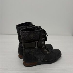 Stylish Black and Gray Lace-Up Boots